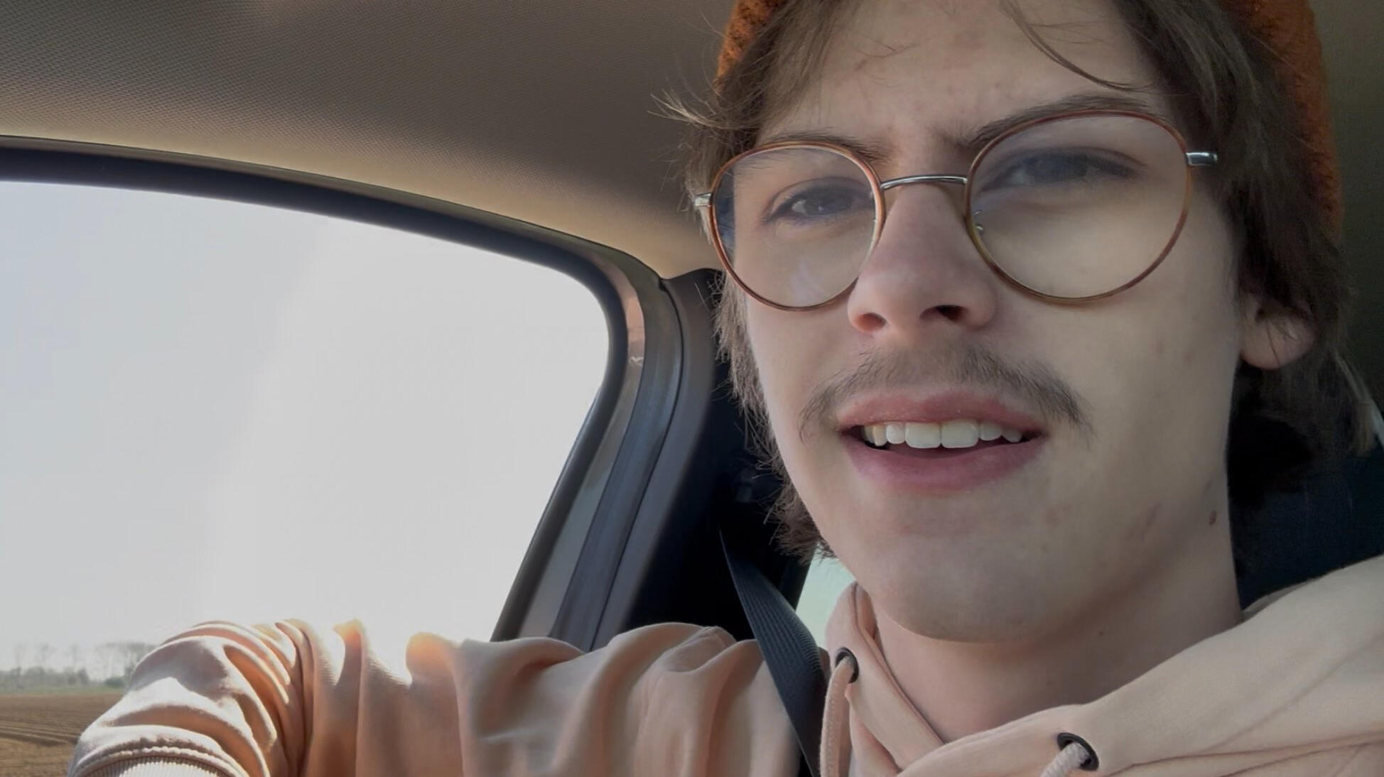 in the car